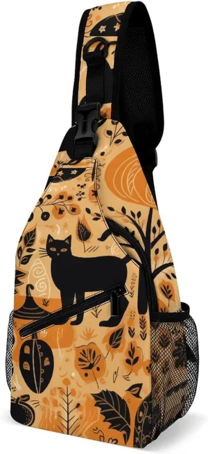 Animals And Pumpkins Sling Bag Crossbody Bags Cross Body Bag Fanny Packs Chest Bags Sling Purses for Travel