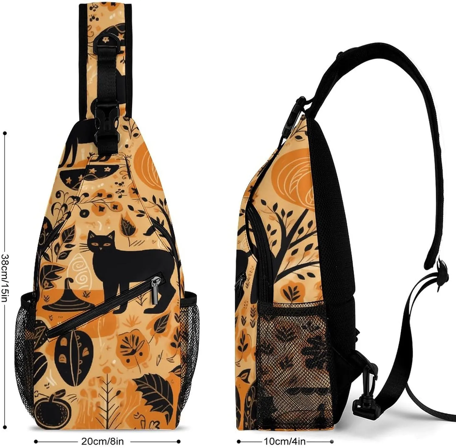 Animals And Pumpkins Sling Bag Crossbody Bags Cross Body Bag Fanny Packs Chest Bags Sling Purses for Travel