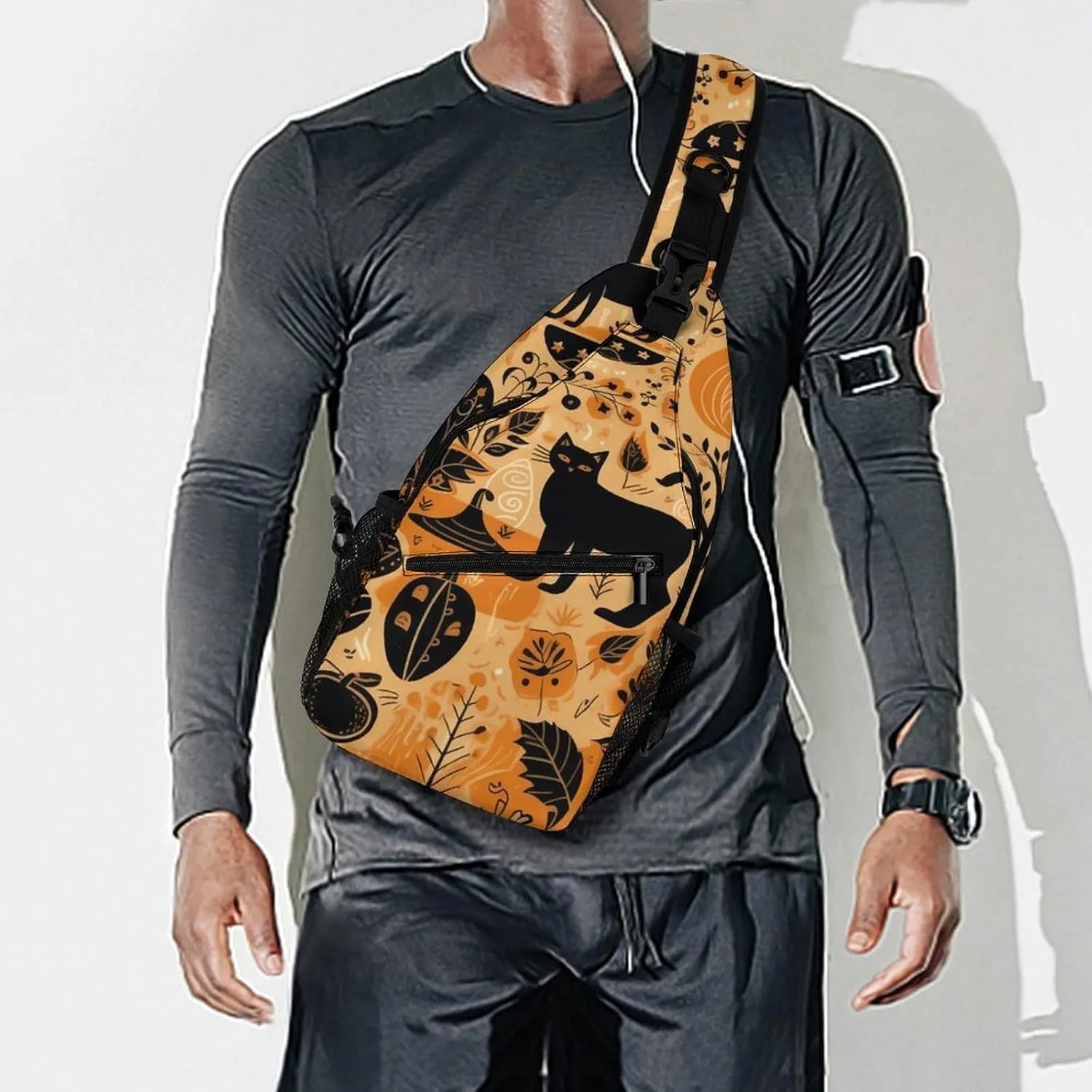 Animals And Pumpkins Sling Bag Crossbody Bags Cross Body Bag Fanny Packs Chest Bags Sling Purses for Travel