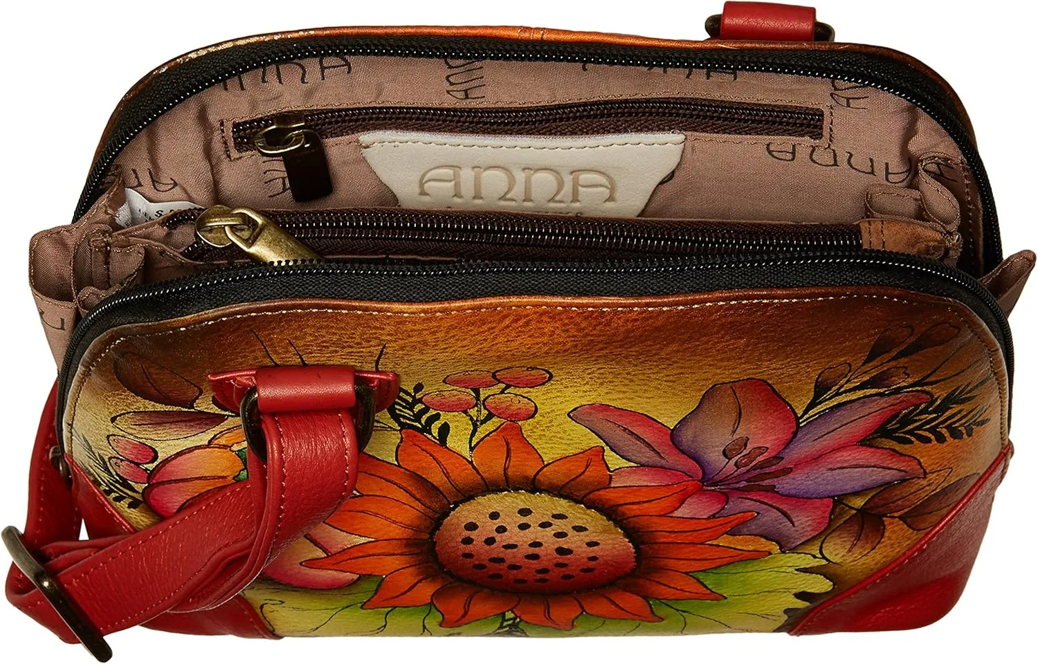 Anna by Anuschka Leather Small Multi Compartment Zip-Around Organizer