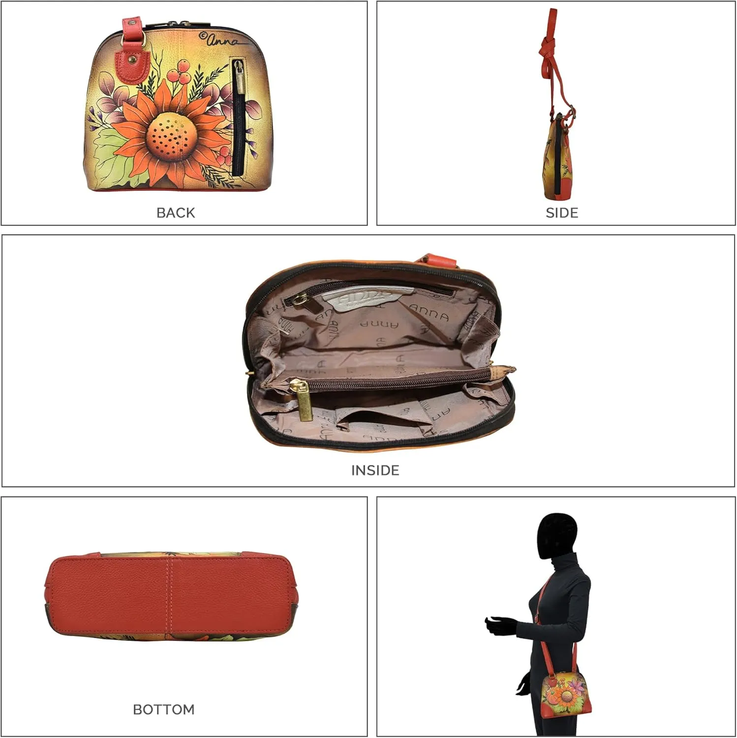 Anna by Anuschka Leather Small Multi Compartment Zip-Around Organizer