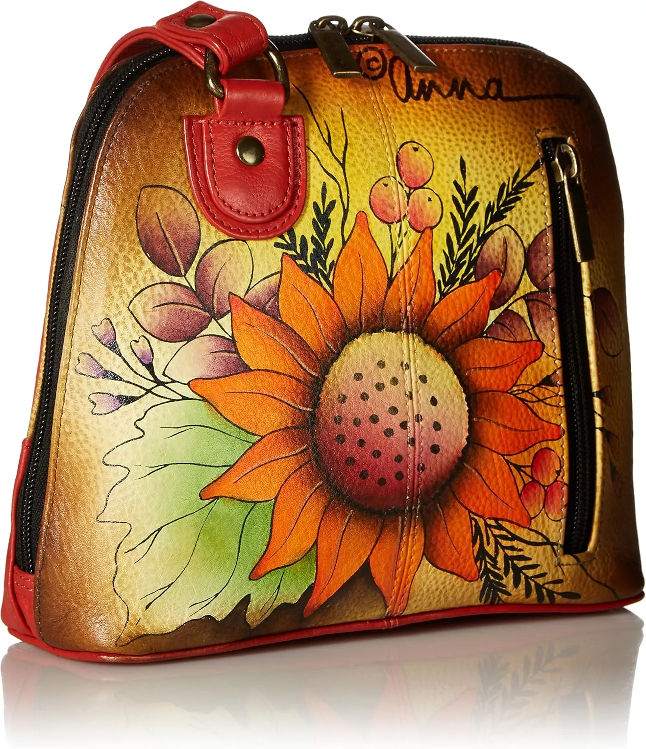 Anna by Anuschka Leather Small Multi Compartment Zip-Around Organizer