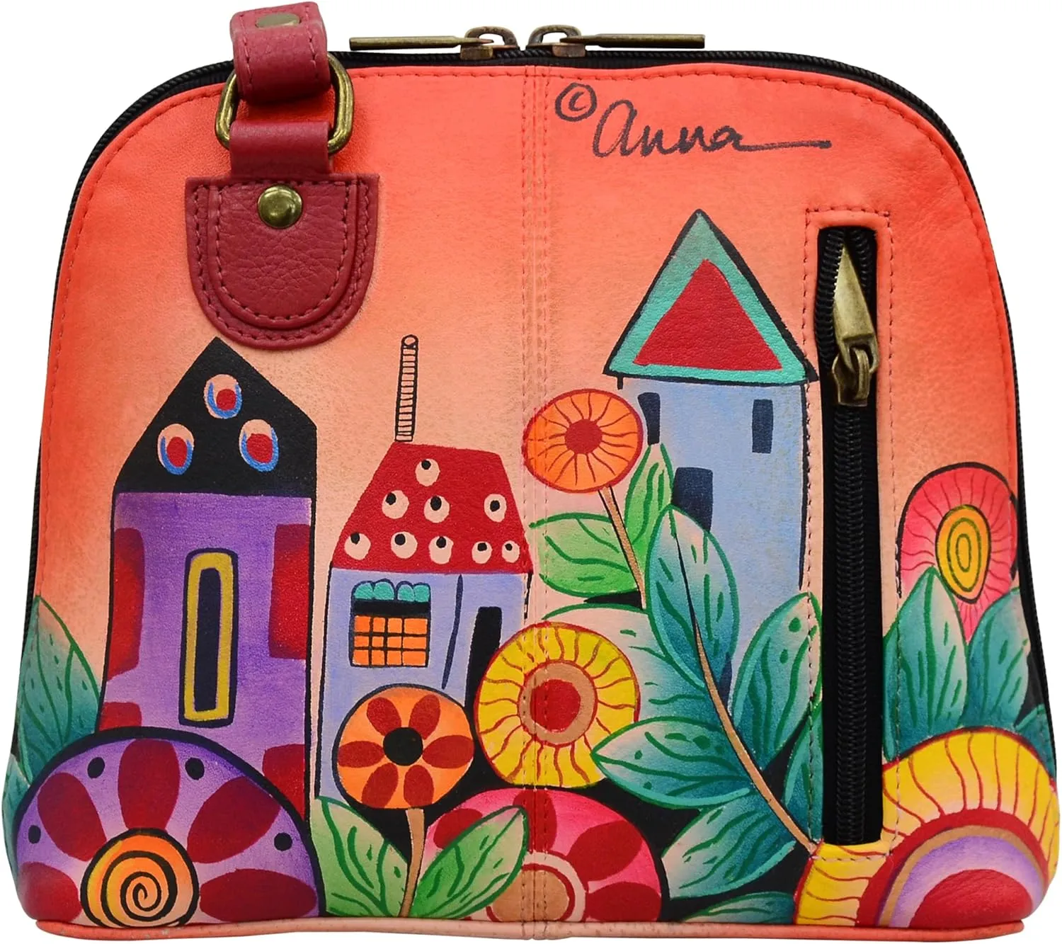 Anna by Anuschka Leather Small Multi Compartment Zip-Around Organizer