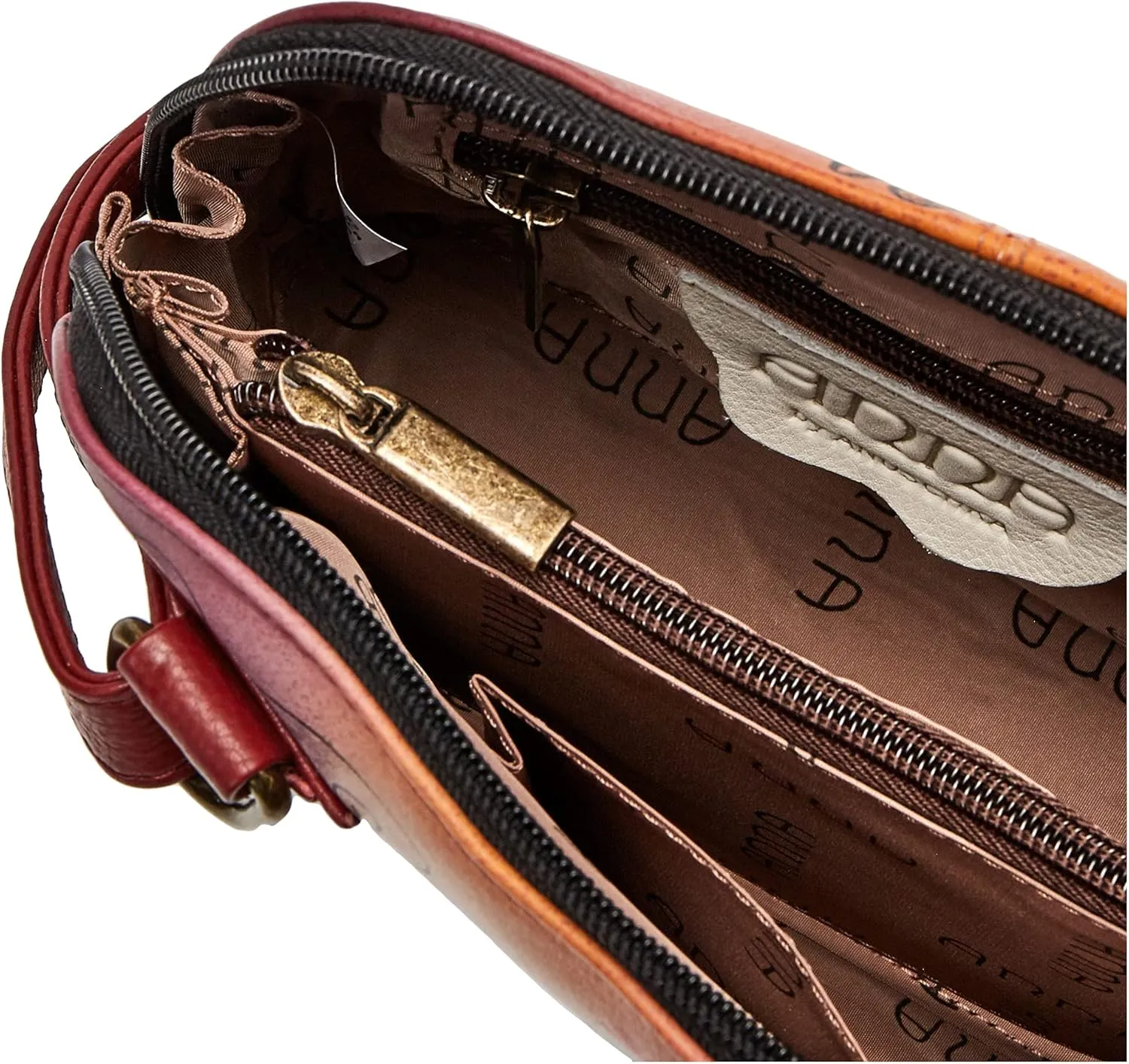 Anna by Anuschka Leather Small Multi Compartment Zip-Around Organizer