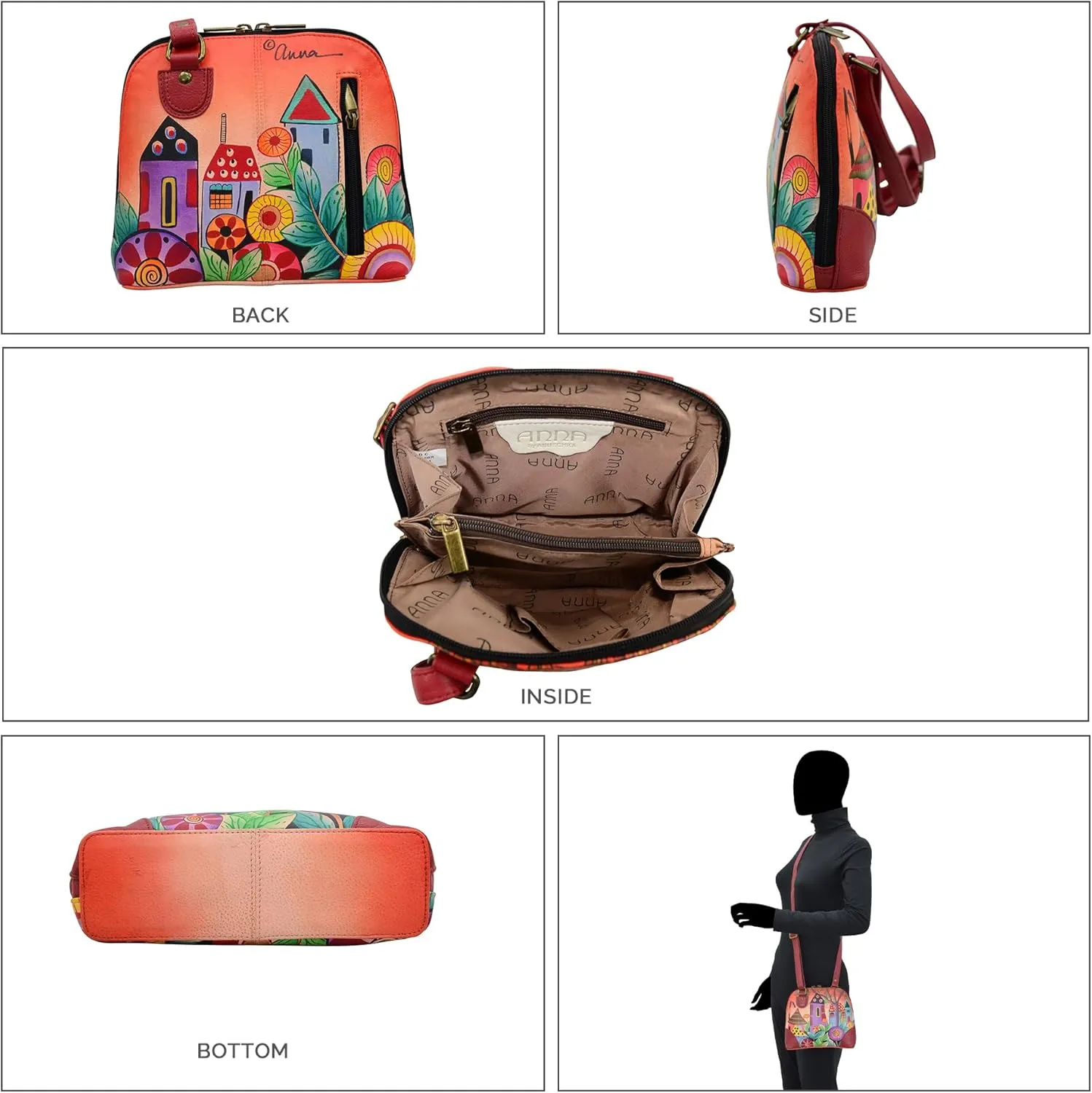Anna by Anuschka Leather Small Multi Compartment Zip-Around Organizer