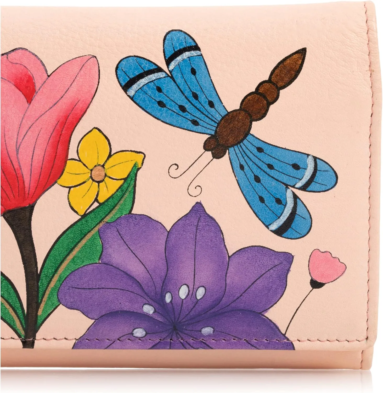Anna by Anuschka Women's Hand Painted Genuine Leather Multi Pocket Wallet
