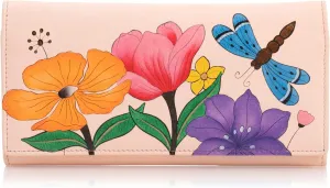 Anna by Anuschka Women's Hand Painted Genuine Leather Multi Pocket Wallet