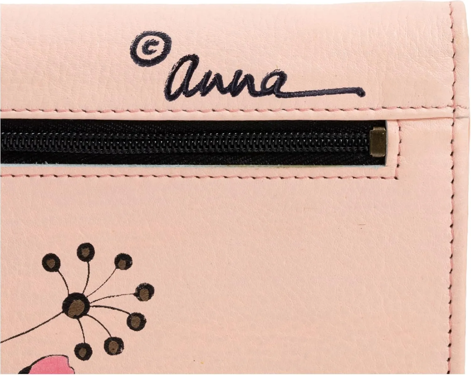 Anna by Anuschka Women's Hand Painted Genuine Leather Multi Pocket Wallet