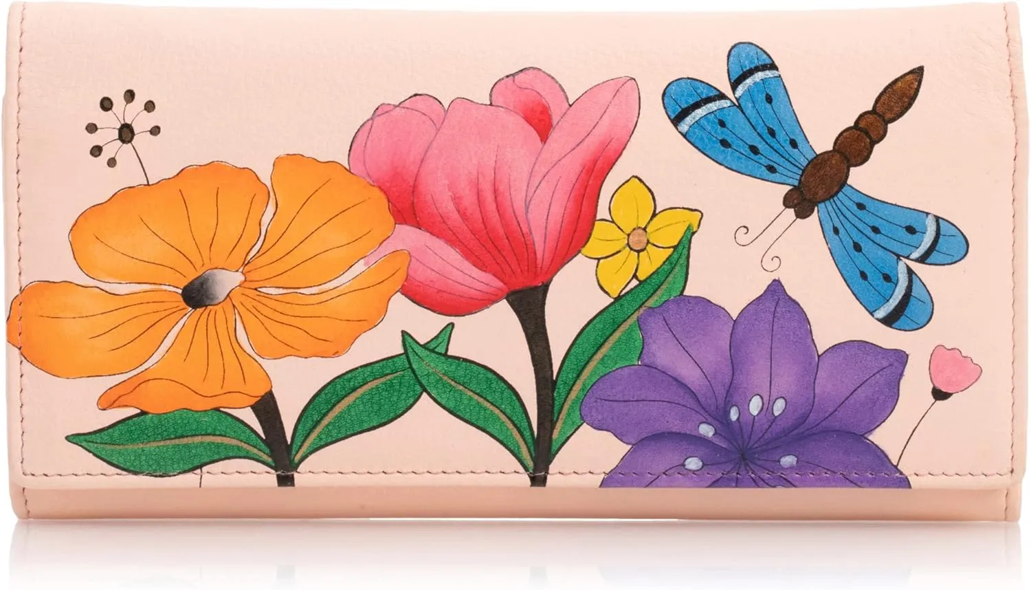 Anna by Anuschka Women's Hand Painted Genuine Leather Multi Pocket Wallet