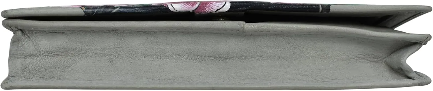 Anna by Anuschka Women's Hand Painted Leather Two-fold Clutch Wallet