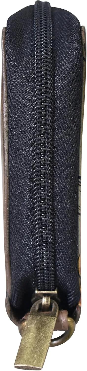 Anna by Anuschka Women's Hand Painted Leather Zip-Around Clutch Wallet