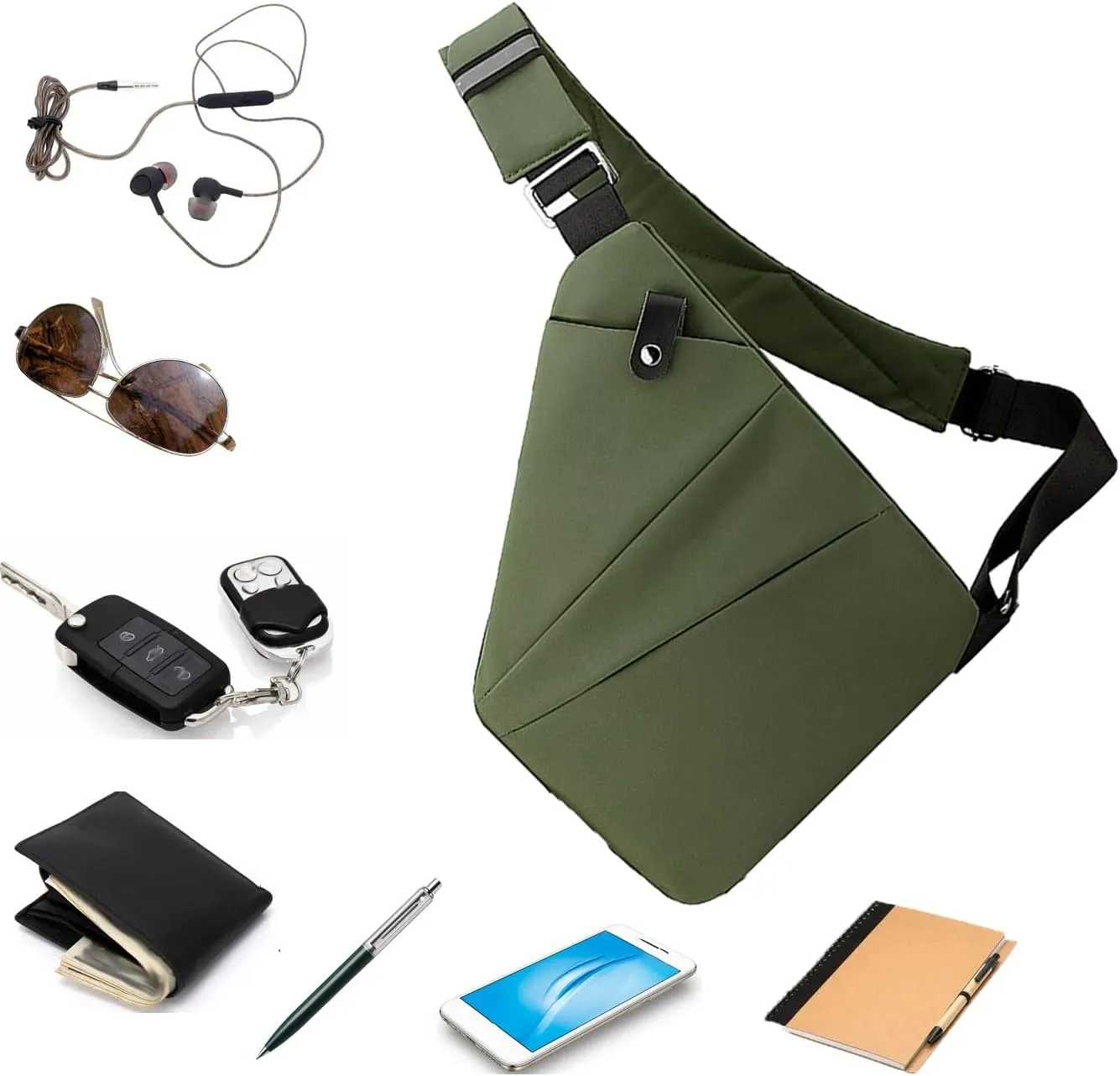 Anti Theft Bag, Travel Bag for Women/Men,Travel Purses Anti Theft Crossbody Bags,Adjustable Slim Sling Bag…