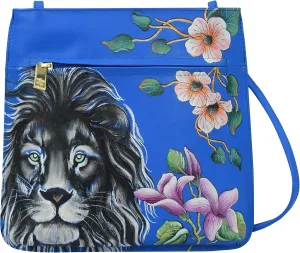 Anuschka Women’s Hand-Painted Genuine Leather Slim Crossbody with Front Zip