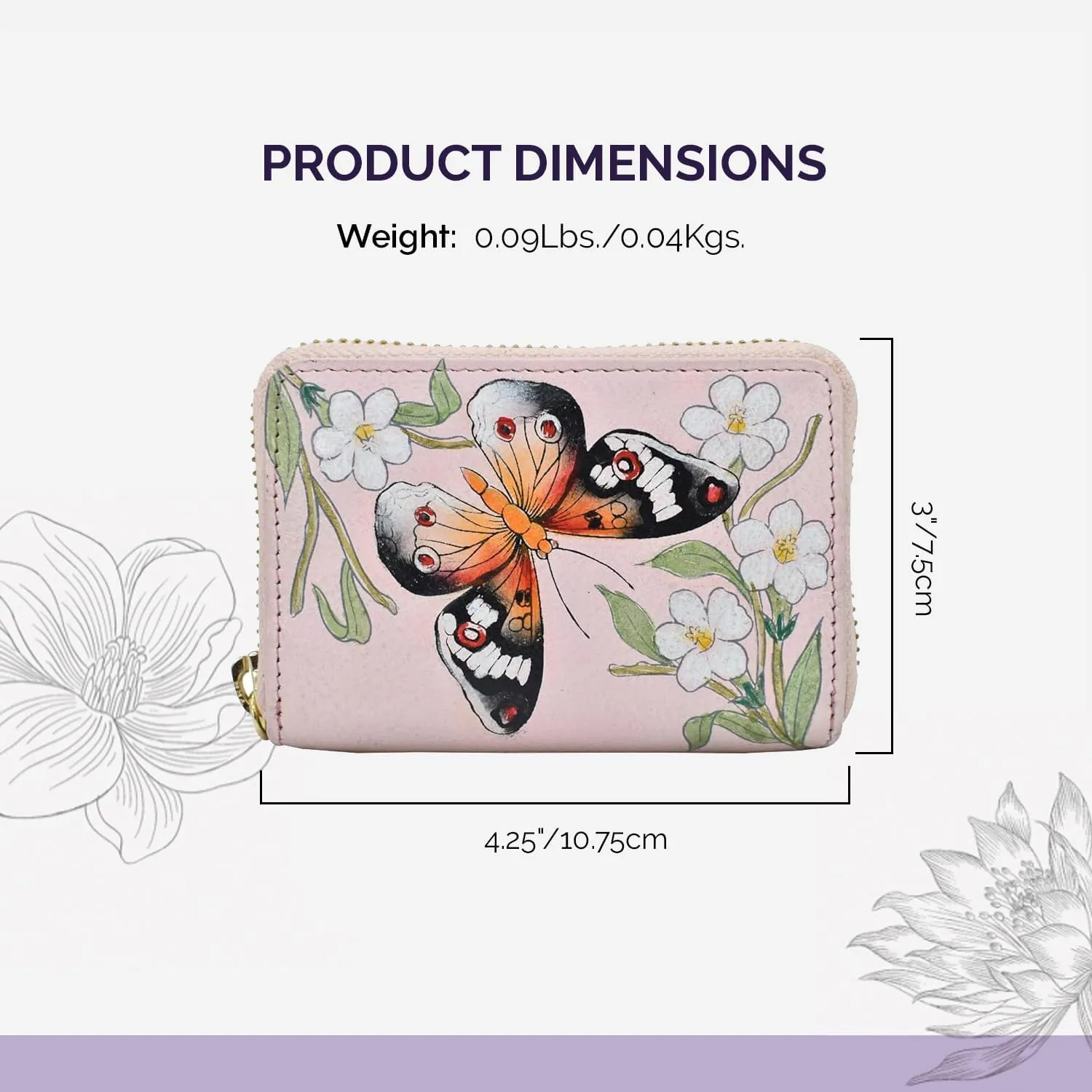 Anuschka Women’s Original Hand-Painted Genuine Leather Accordion Style Credit and Business Card Holder