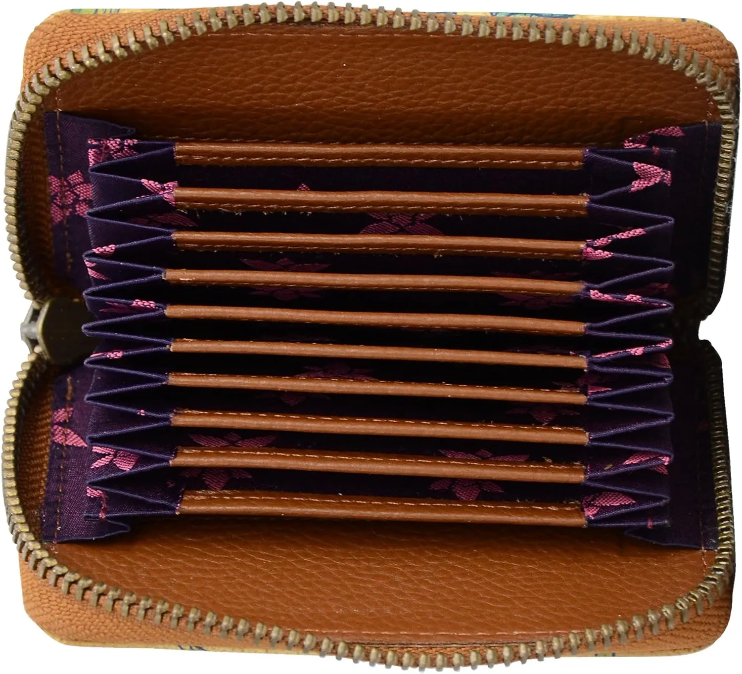 Anuschka Women’s Original Hand-Painted Genuine Leather Accordion Style Credit and Business Card Holder
