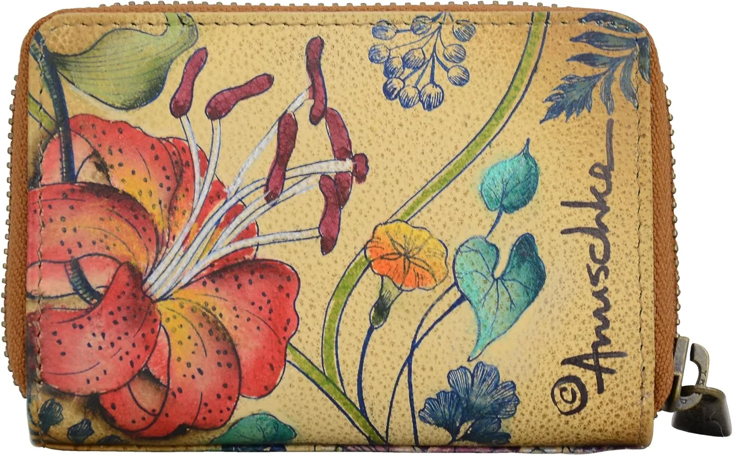 Anuschka Women’s Original Hand-Painted Genuine Leather Accordion Style Credit and Business Card Holder