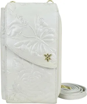 Anuschka Women's Original Hand-Painted Genuine Leather Crossbody Phone Case