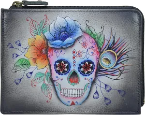 Anuschka Women’s Original Hand-painted Genuine Leather RFID Key Zip Case
