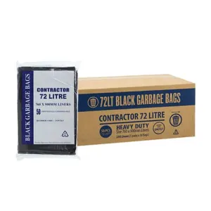 Austar 72L Contractor Black Garbage Bags HD - CTN250