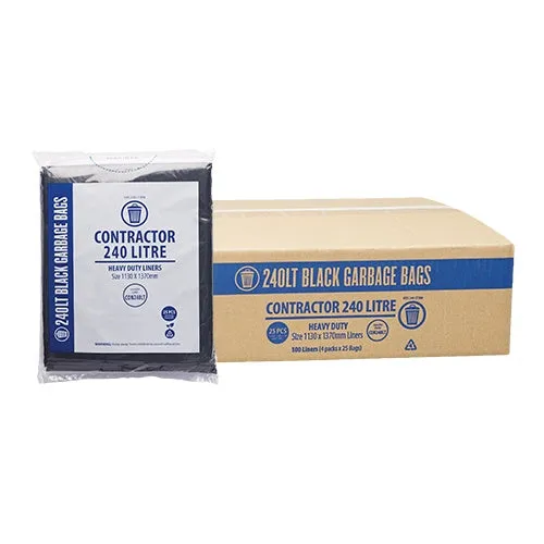Austar 82L Contractor Natural HDPE Garbage Bags- CTN250