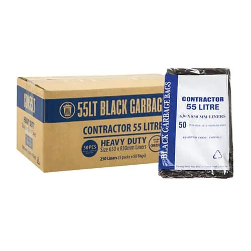 Austar 82L Contractor Natural HDPE Garbage Bags- CTN250