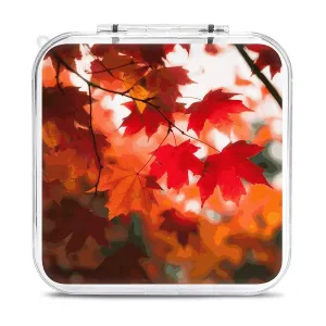 Autumn Fall Red Maple Leaves Switch Game Case Switch Game Holder Cartridge Case Storage 12 Games & 2 Micro Sd Card Slots, Travel Carry Cases, Portable Games Card Storage, Hard Shell, Buckle Closure