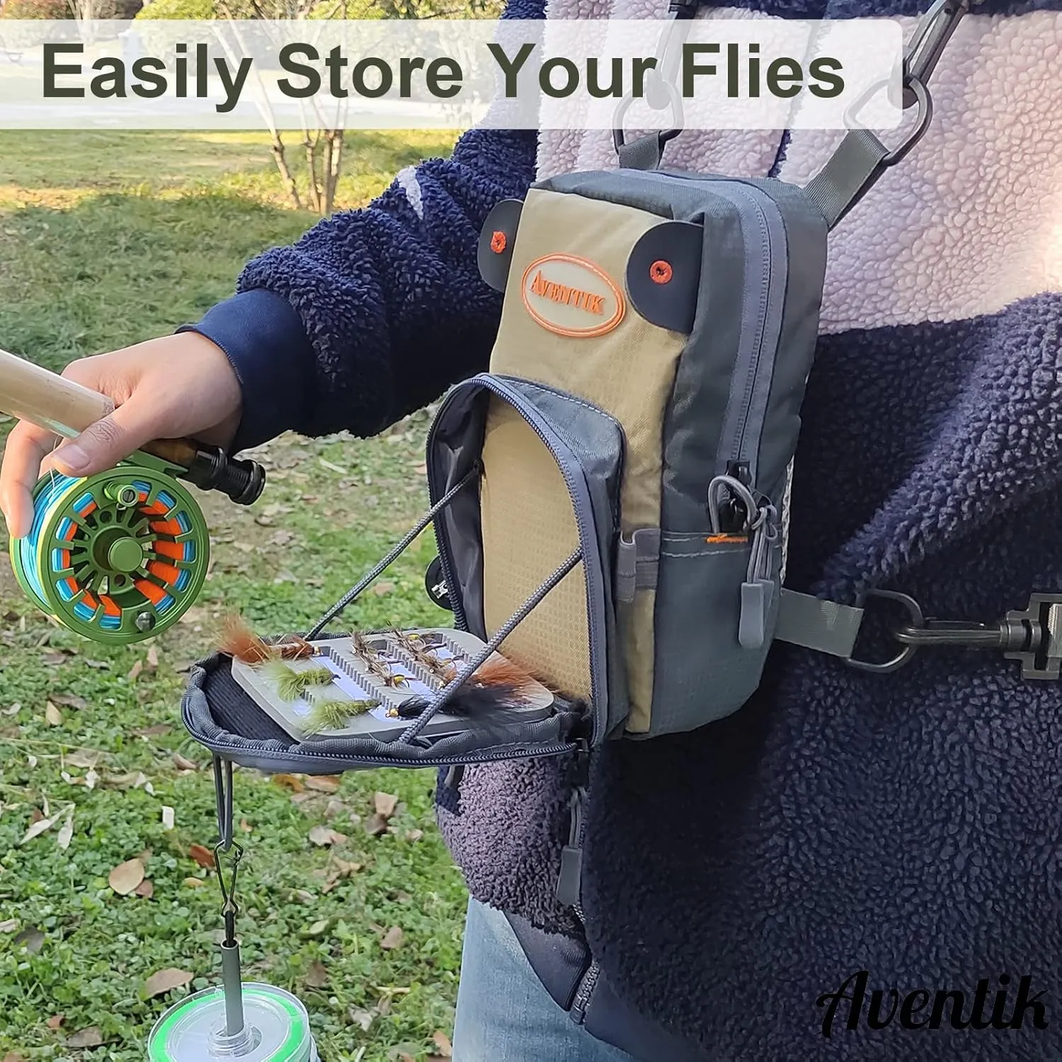 Aventik Fly Fishing Chest Bag Ultra Light Multiple Pockets Chest Pack with Vest Pack Tool Combo