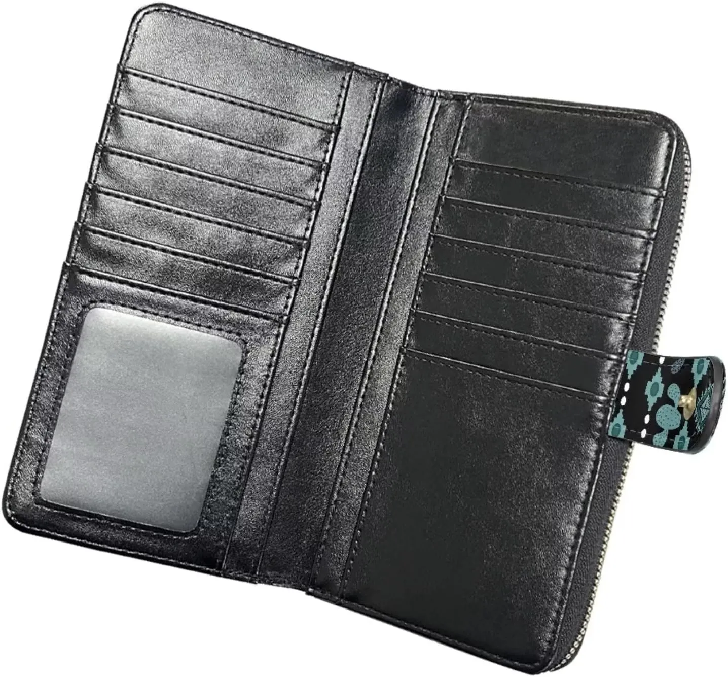 Aztec Cactus Print Wallet Women RFID Blocking Wallet Zip Around Large Leather Phone Purse Bifold Wallet