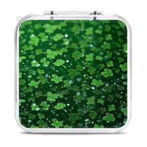 Background St Patrick's Day Glitter Switch Game Case Switch Game Holder Cartridge Case Storage 12 Games & 2 Micro Sd Card Slots, Travel Carry Cases, Portable Games Card Storage, Hard Shell, Buckle Clo
