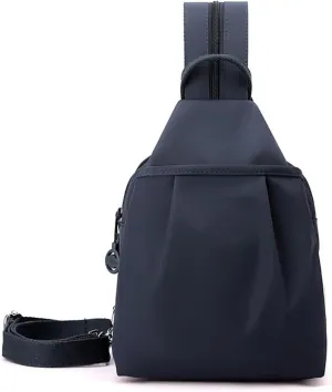 Backpack Chest Bags Double Zipper Large Capacity, Large Capacity Oxford Crossbody Backpack with Anti-Theft Design (Blue-a)