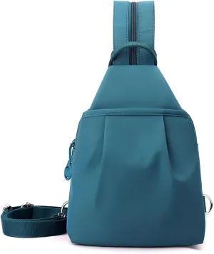 Backpack Chest Bags Double Zipper Large Capacity, Large Capacity Oxford Crossbody Backpack with Anti-Theft Design (Blue-b)
