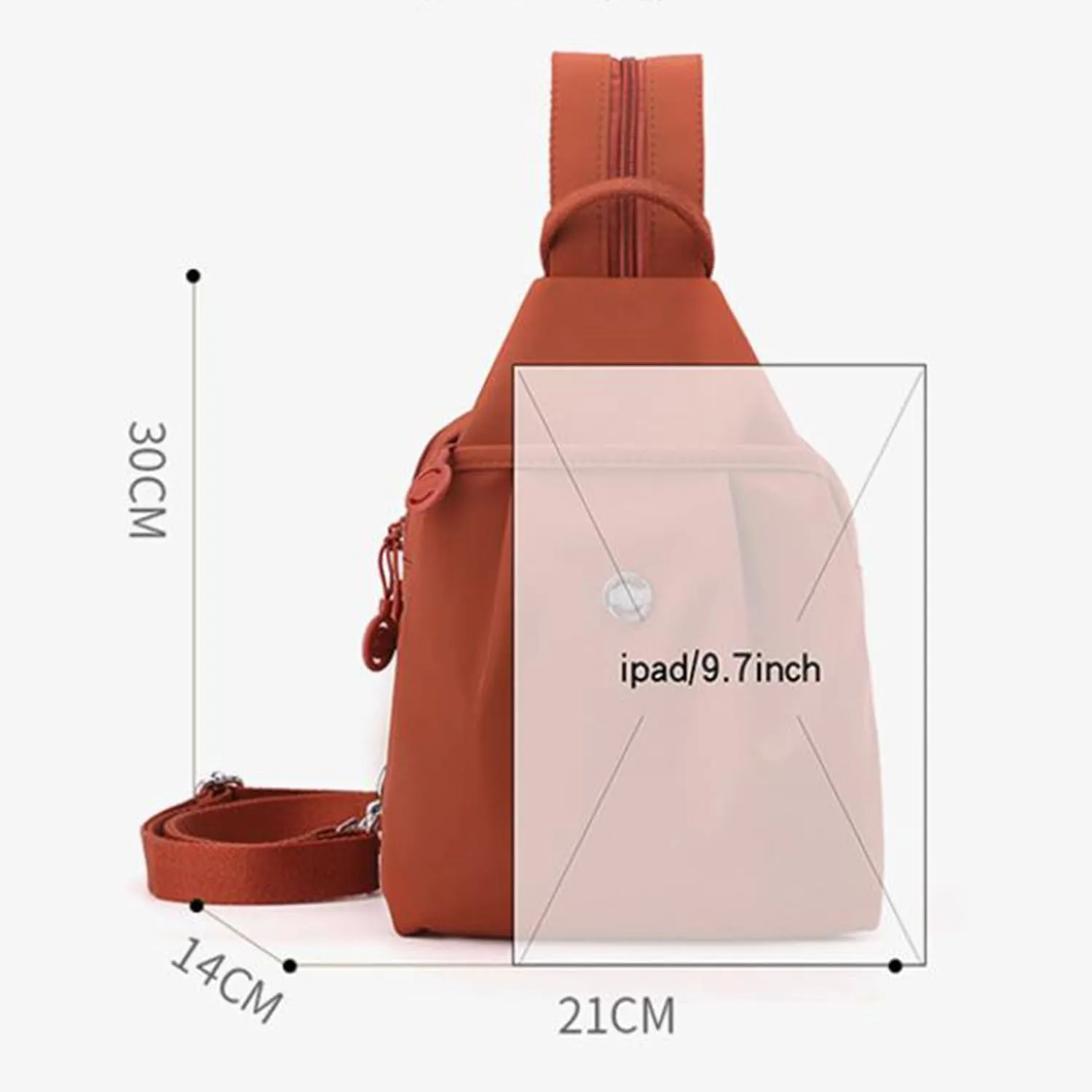 Backpack Chest Bags Double Zipper Large Capacity, Large Capacity Oxford Crossbody Backpack with Anti-Theft Design (Blue-b)