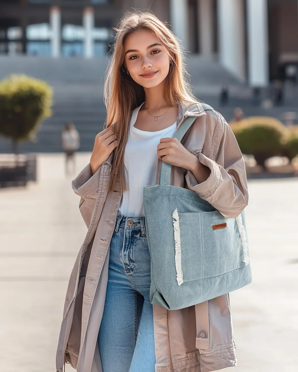 BAGSMART Women's Multi-Compartment Tote Bag with Elastic Cord for Travel Fitness Outdoor Activities
