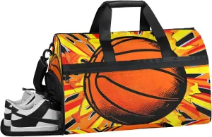 Balls Gym Bags for Men Women, 43L Medium Sports Basketball Travel Duffel Bag for Men with Shoe Compartment,Carry on Bags for Airplanes Women