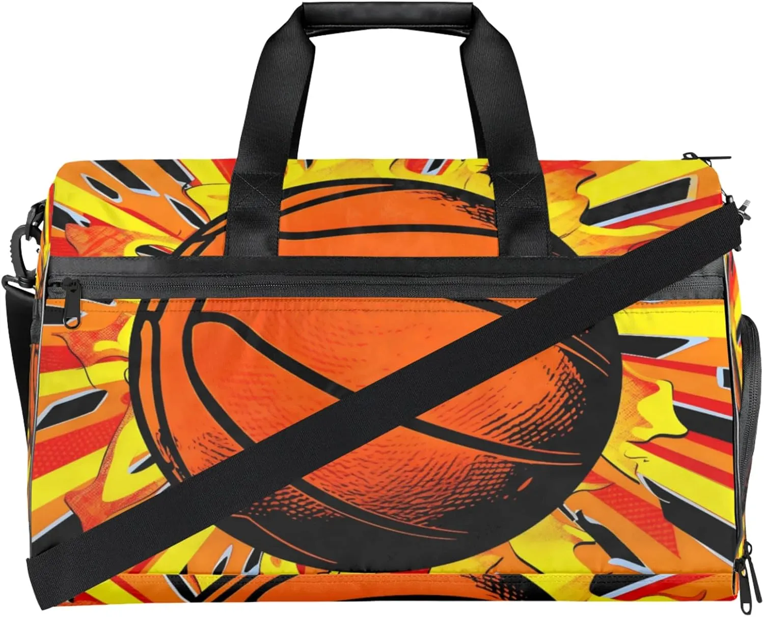 Balls Gym Bags for Men Women, 43L Medium Sports Basketball Travel Duffel Bag for Men with Shoe Compartment,Carry on Bags for Airplanes Women