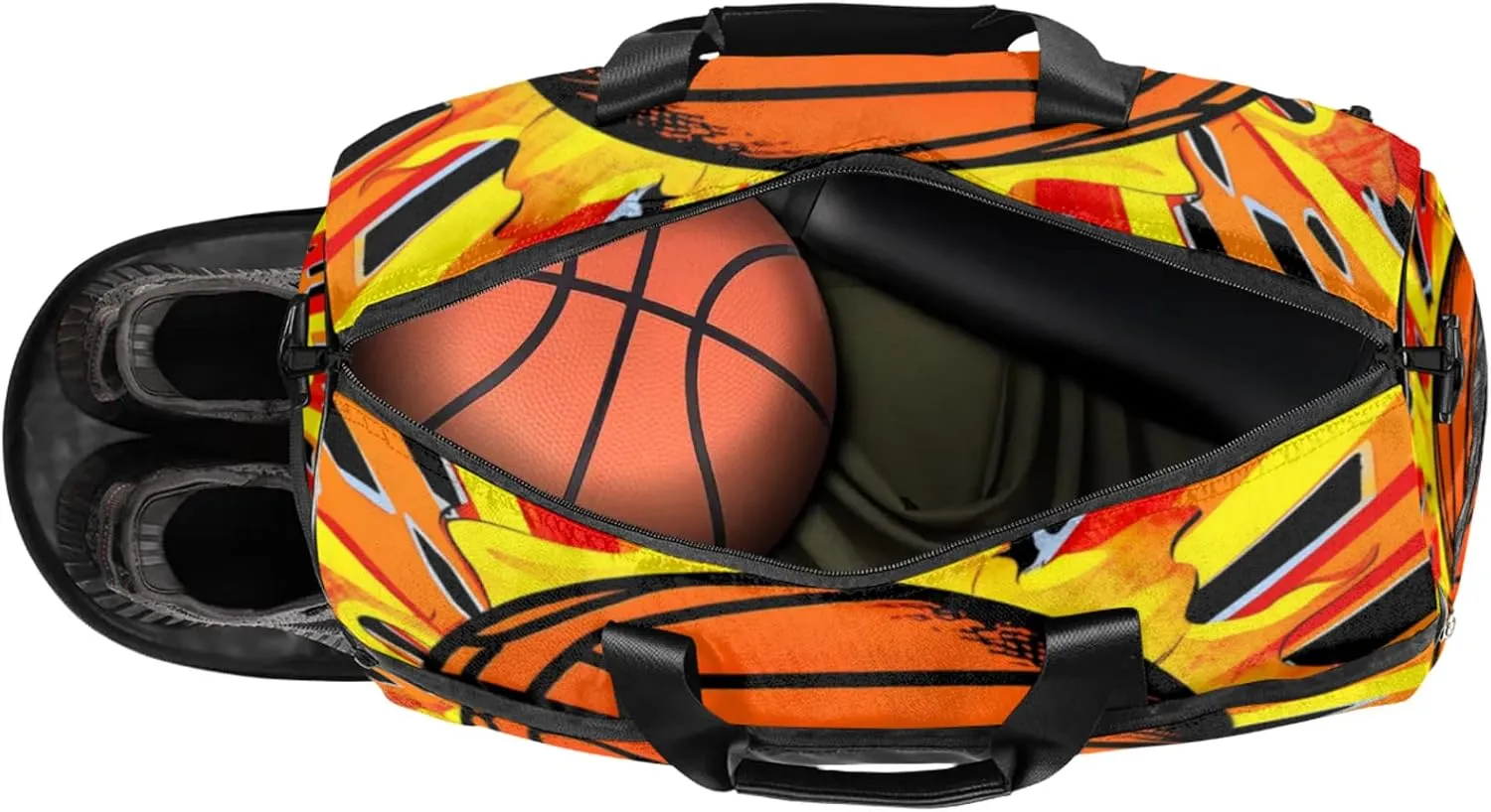 Balls Gym Bags for Men Women, 43L Medium Sports Basketball Travel Duffel Bag for Men with Shoe Compartment,Carry on Bags for Airplanes Women