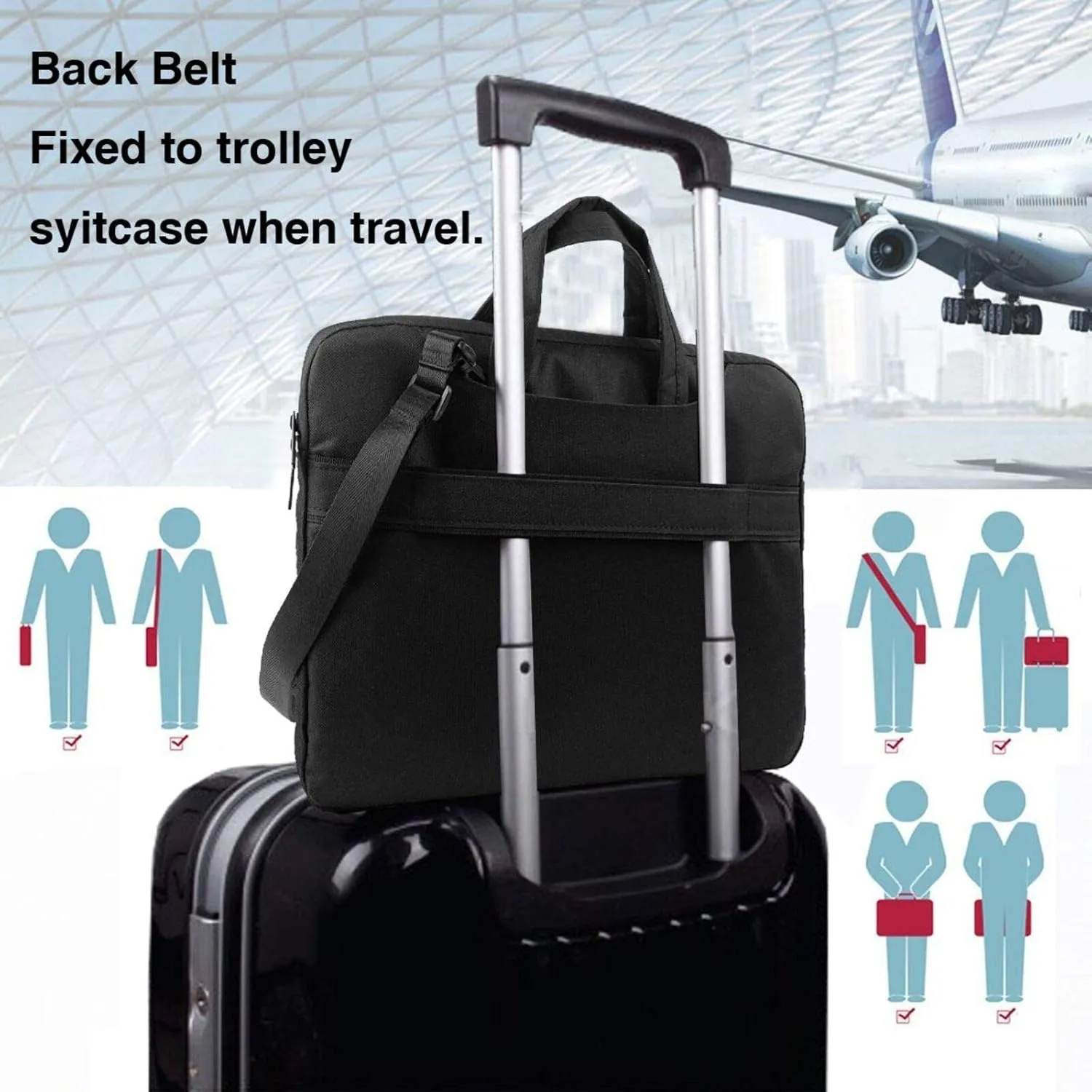 Bats Under The Stars Laptop Bag Classic Slim Briefcase Messenger Bag, Spacious, Ergonomic