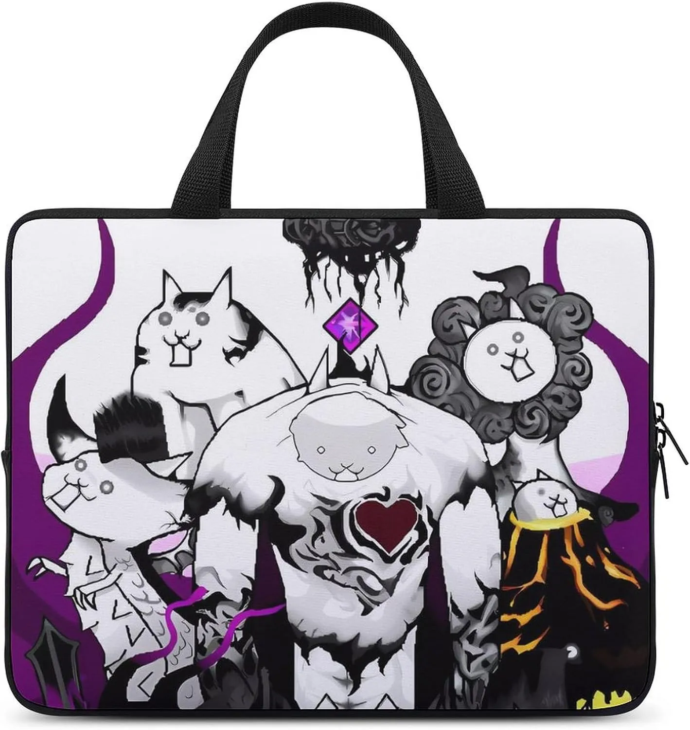 Battle-Cats Slim Laptop Bag - Lightweight And Water-Resistant Carrying Case with Handle