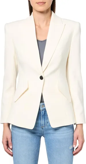 BCBGMAXAZRIA Women's Long Sleeve V Neck Slim Fit Blazer Jacket