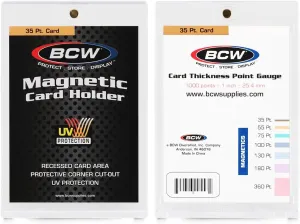 BCW 35 PT Magnetic Card Holder -20 Pack | 2-Piece Design with Gold Magnet for Trading Cards | Durable Protective Card Case with Recessed Arrowhead Corners | Magnetic Card Holders for Trading Cards