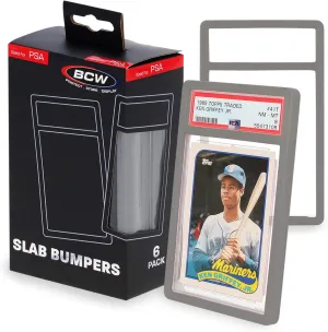 BCW Graded Card Slab Bumpers - Silver | TPE Edge Protectors for PSA Slabs (2017–Current) | Secure Fit & Easy Grip | Pack of 6 Bumpers for PSA-Graded Card Cases | Collector-Grade Protection