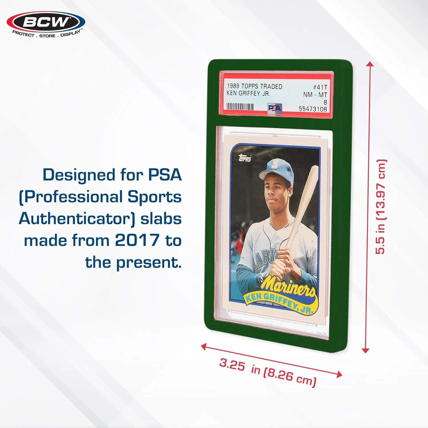 BCW Graded Card Slab Bumpers - Silver | TPE Edge Protectors for PSA Slabs (2017–Current) | Secure Fit & Easy Grip | Pack of 6 Bumpers for PSA-Graded Card Cases | Collector-Grade Protection