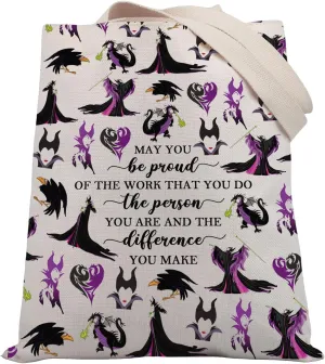 BDPWSS Villain Tote Bag Evil Female Gift Villain Inspired Gift May You Be Proud Of The Difference You Make Travel Pouch