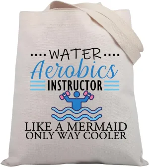 BDPWSS Water Aerobics Instructor Gift Swimming Coach Tote Bag Water Aerobics Instructor Like a Mermaid Only Way Cooler Gift