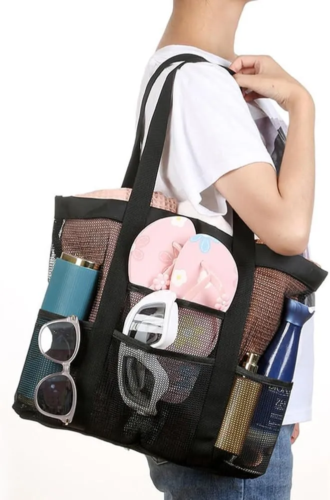 Beach Tote Bags Travel Totes Bag Shopping Zippered Tote for Women Foldable Waterproof Overnight Handbag