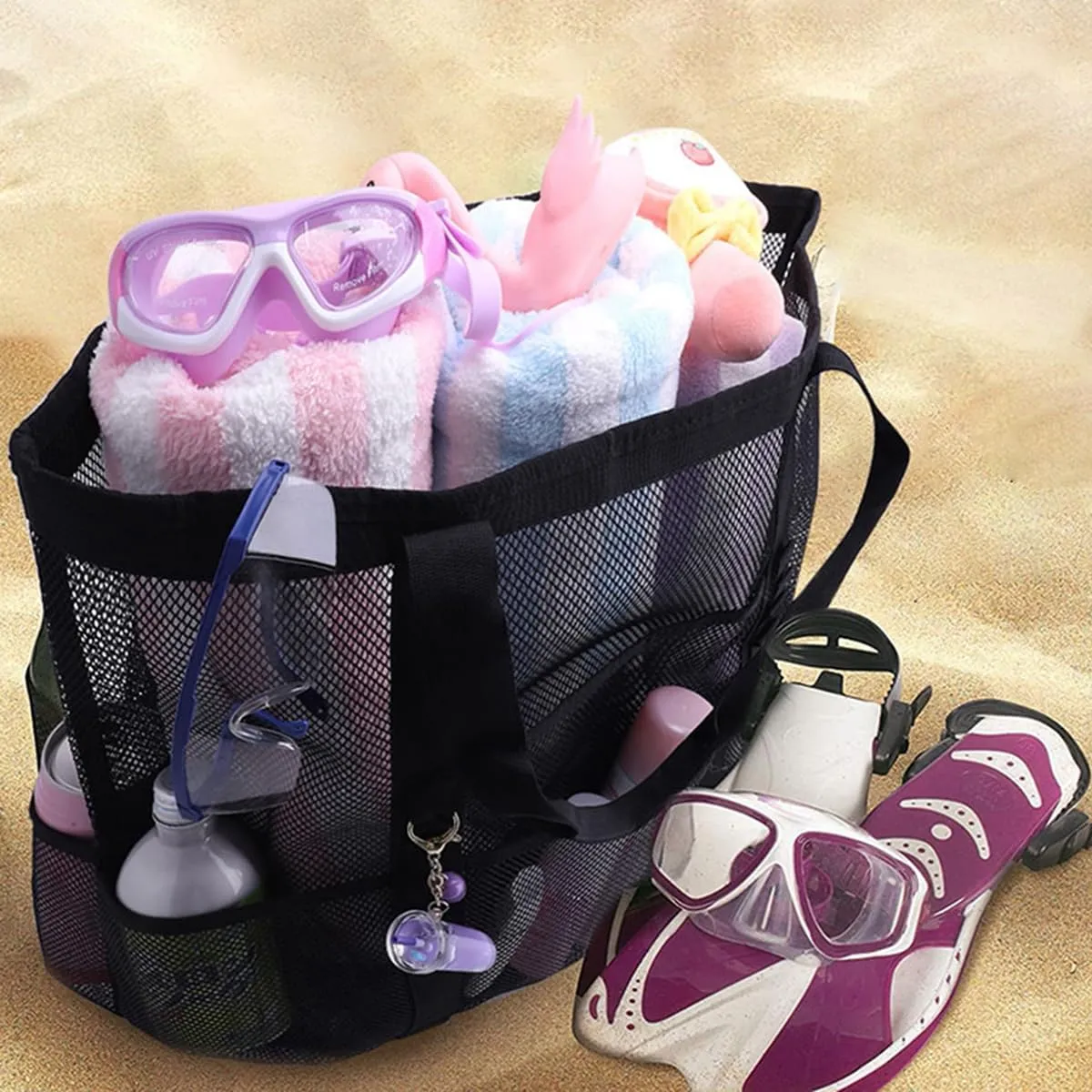 Beach Tote Bags Travel Totes Bag Shopping Zippered Tote for Women Foldable Waterproof Overnight Handbag