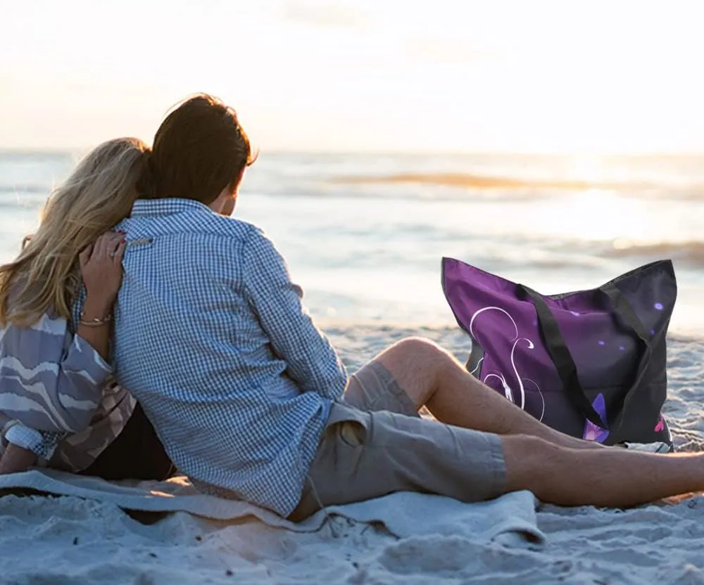 Beach Tote Bags Travel Totes Bag Shopping Zippered Tote for Women Foldable Waterproof Overnight Handbag