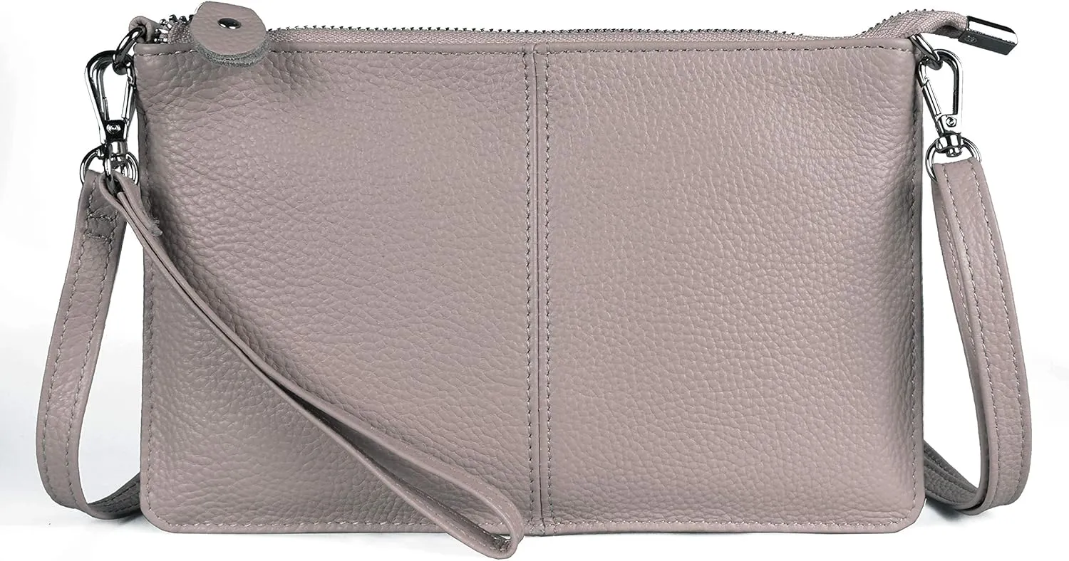 befen Genuine Leather Wristlet Clutch Wallet Purses Small Crossbody Bags for Women with RFID Blocking Card Slots