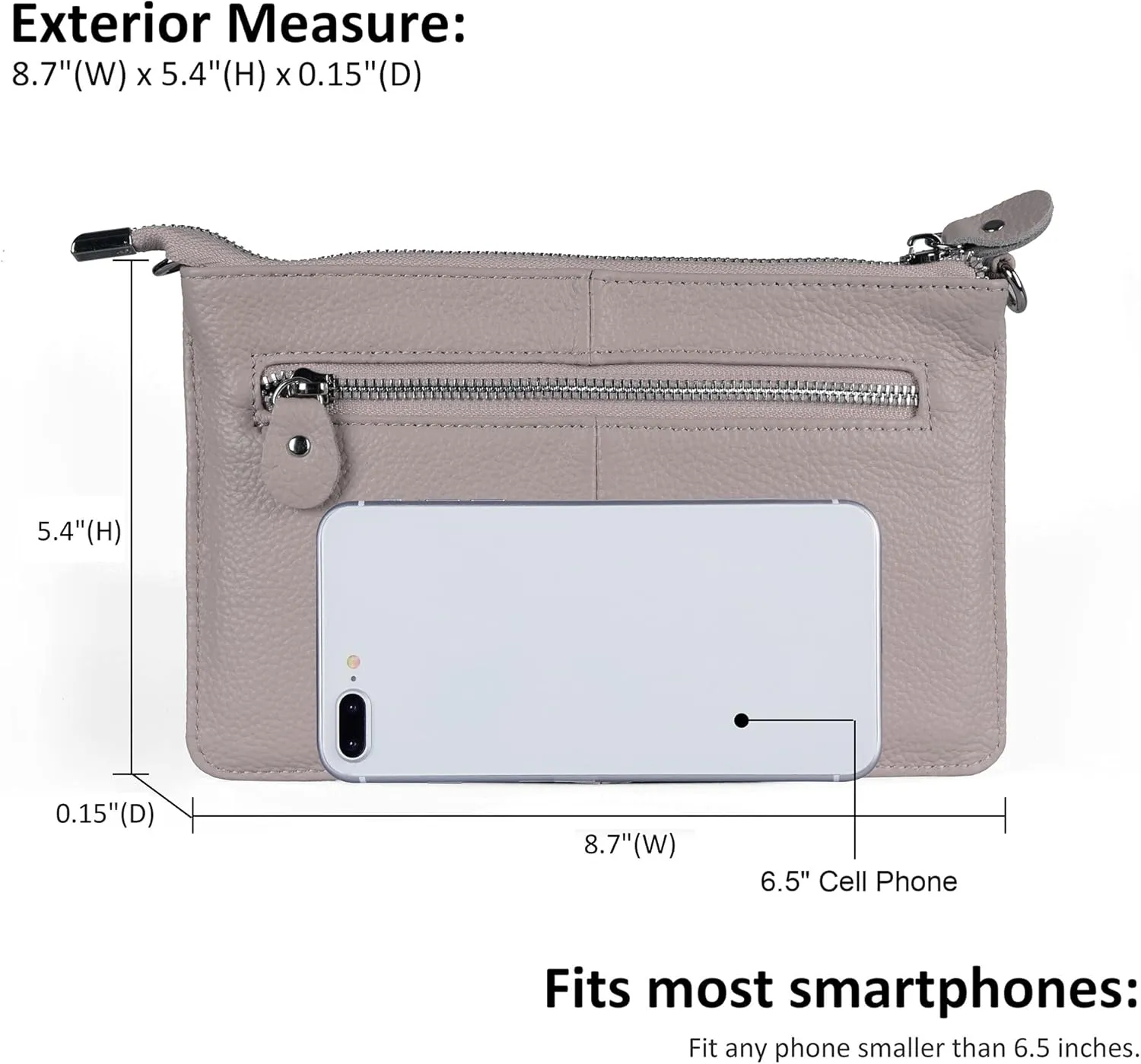 befen Genuine Leather Wristlet Clutch Wallet Purses Small Crossbody Bags for Women with RFID Blocking Card Slots