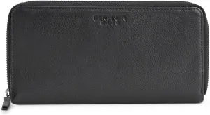 BERLINER BAGS Premium Genuine Leather Wallet Margo, RFID Blocking Credit Card Holder, Slim Womens Wallet, Zip Around Wallet for 13 Cards and ID window, Bills, Coins - Black